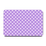 Polka Dots - White on Bright Lavender Violet Small Doormat