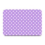 Polka Dots - White on Bright Lavender Violet Plate Mat