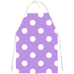 Polka Dots - White on Bright Lavender Violet Full Print Apron