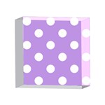 Polka Dots - White on Bright Lavender Violet 4 x 4  Acrylic Photo Block