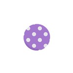 Polka Dots - White on Bright Lavender Violet 1  Mini Magnet