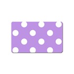 Polka Dots - White on Bright Lavender Violet Magnet (Name Card)