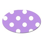 Polka Dots - White on Bright Lavender Violet Magnet (Oval)