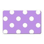 Polka Dots - White on Bright Lavender Violet Magnet (Rectangular)