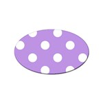 Polka Dots - White on Bright Lavender Violet Sticker (Oval)