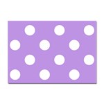 Polka Dots - White on Bright Lavender Violet Sticker A4 (10 pack)