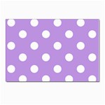 Polka Dots - White on Bright Lavender Violet Postcard 4 x 6  (Pkg of 10)