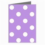 Polka Dots - White on Bright Lavender Violet Greeting Card
