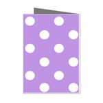 Polka Dots - White on Bright Lavender Violet Mini Greeting Cards (Pkg of 8)