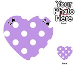 Polka Dots - White on Bright Lavender Violet Playing Cards 54 (Heart)