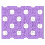 Polka Dots - White on Bright Lavender Violet Jigsaw Puzzle (Rectangular)