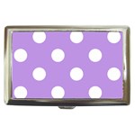Polka Dots - White on Bright Lavender Violet Cigarette Money Case