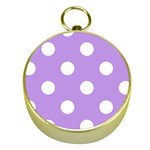 Polka Dots - White on Bright Lavender Violet Gold Compass