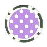 Polka Dots - White on Bright Lavender Violet Poker Chip Card Guard