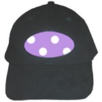 Polka Dots - White on Bright Lavender Violet Black Cap