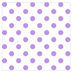 Polka Dots - Bright Lavender Violet on White Large Satin Scarf (Square)