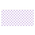Polka Dots - Bright Lavender Violet on White Satin Shawl