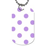 Polka Dots - Bright Lavender Violet on White Dog Tag (Two Sides)