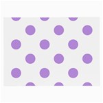 Polka Dots - Bright Lavender Violet on White Large Glasses Cloth