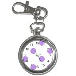 Polka Dots - Bright Lavender Violet on White Key Chain Watch