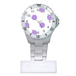 Polka Dots - Bright Lavender Violet on White Nurses Watch