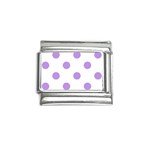 Polka Dots - Bright Lavender Violet on White Italian Charm (9mm)