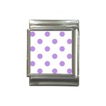 Polka Dots - Bright Lavender Violet on White Italian Charm (13mm)