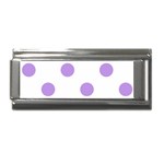 Polka Dots - Bright Lavender Violet on White Superlink Italian Charm (9mm)