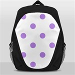 Polka Dots - Bright Lavender Violet on White Backpack Bag