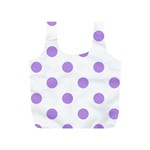Polka Dots - Bright Lavender Violet on White Full Print Recycle Bag (S)