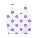 Polka Dots - Bright Lavender Violet on White Full Print Recycle Bag (M)