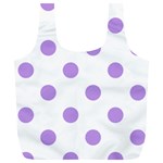 Polka Dots - Bright Lavender Violet on White Full Print Recycle Bag (XL)