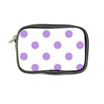 Polka Dots - Bright Lavender Violet on White Coin Purse