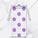 Polka Dots - Bright Lavender Violet on White Jewelry Bag