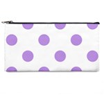 Polka Dots - Bright Lavender Violet on White Pencil Case