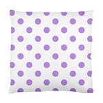 Polka Dots - Bright Lavender Violet on White Standard Cushion Case (Two Sides)