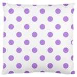 Polka Dots - Bright Lavender Violet on White Large Cushion Case (Two Sides)