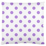 Polka Dots - Bright Lavender Violet on White Standard Flano Cushion Case (Two Sides)