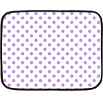 Polka Dots - Bright Lavender Violet on White Double Sided Fleece Blanket (Mini)