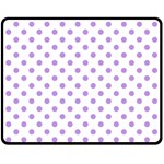 Polka Dots - Bright Lavender Violet on White Fleece Blanket (Medium) (One Side)