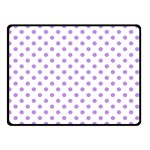 Polka Dots - Bright Lavender Violet on White Double Sided Fleece Blanket (Small) (Two Sides)