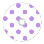 Polka Dots - Bright Lavender Violet on White CD Wall Clock