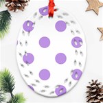 Polka Dots - Bright Lavender Violet on White Ornament (Bell) Ornament (Oval Filigree)