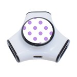 Polka Dots - Bright Lavender Violet on White Portable USB Hub (One Side)