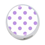 Polka Dots - Bright Lavender Violet on White 4-Port USB Hub (Two Sides)