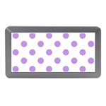 Polka Dots - Bright Lavender Violet on White Memory Card Reader (Mini)