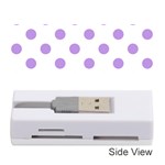 Polka Dots - Bright Lavender Violet on White Memory Card Reader (Stick)