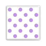 Polka Dots - Bright Lavender Violet on White Memory Card Reader with Storage (Square)