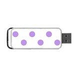 Polka Dots - Bright Lavender Violet on White Portable USB Flash (Two Sides)