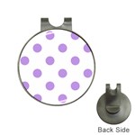Polka Dots - Bright Lavender Violet on White Golf Ball Marker Hat Clip